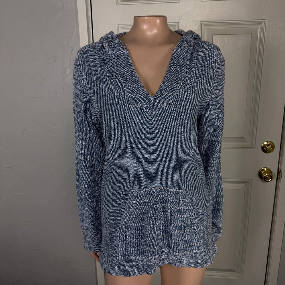 Faherty Women's Sweater Small Whitewater Hoodie Knit Hooded Organic Cotton N28
